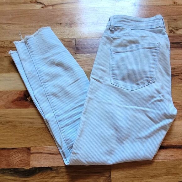 Zara Basic Z1973 Raw Hem Pinstripe Jean 6 - Picture 1 of 11